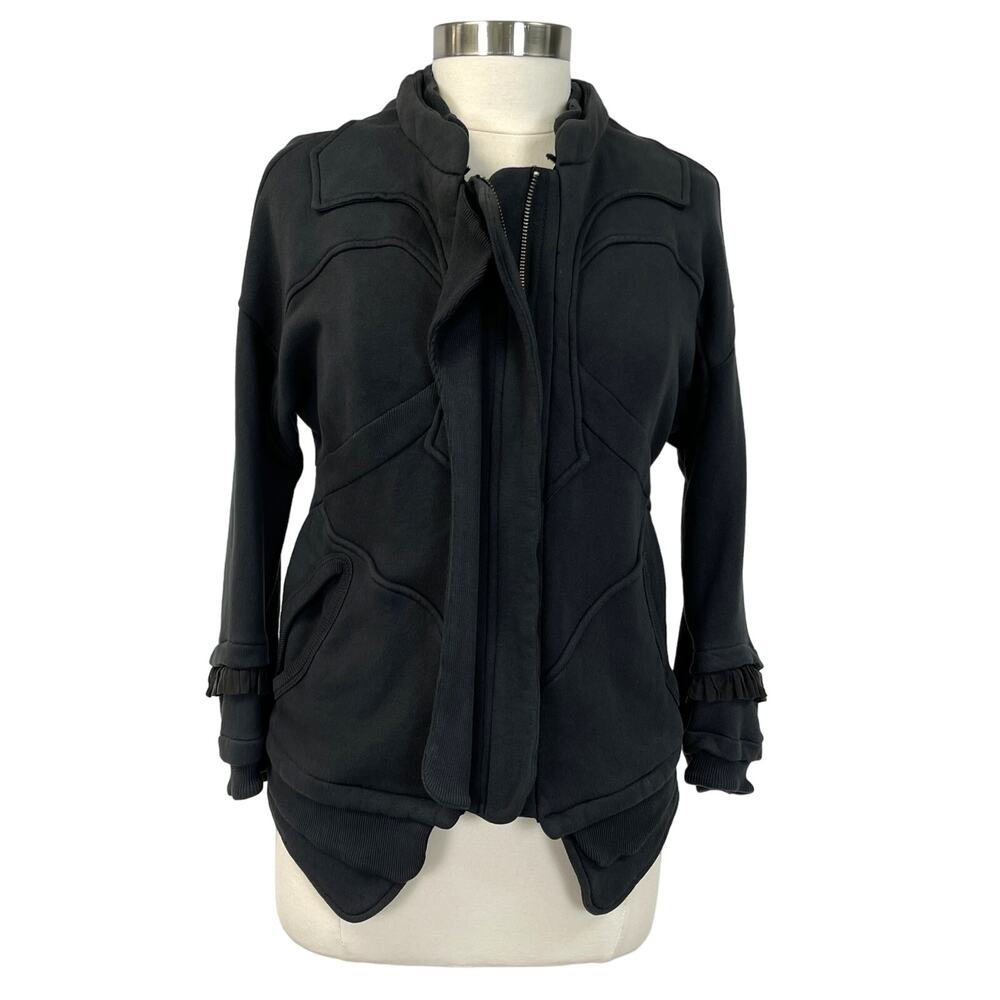 Clu Fleece Jacket Womens Medium Layered Ruffled Quirky Artsy Gothic Grunge‎ USA
